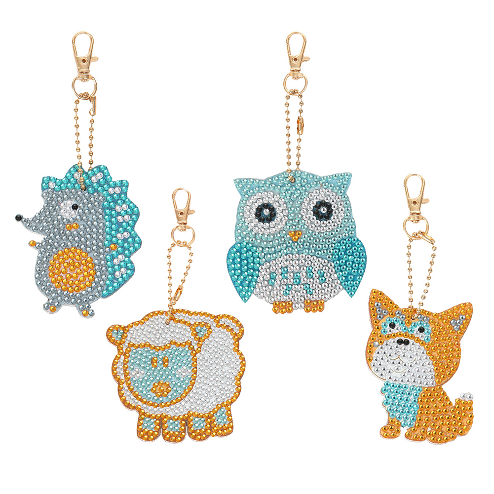 

4pcs Animal - 5D DIY Craft Keychain, 501 Original