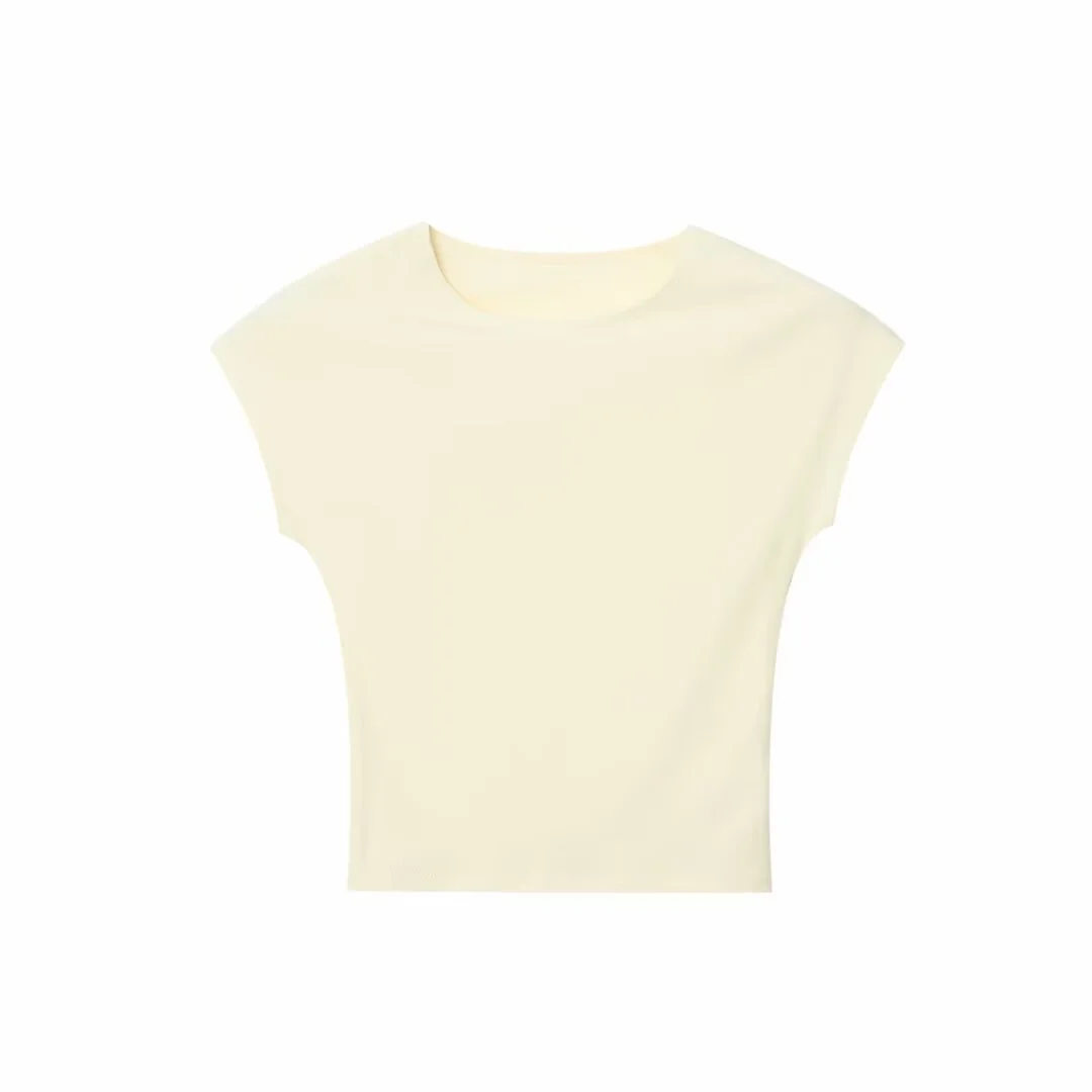 Nigikala Nigikala Summer New Women's Multi-Colored Self-Repair Micro-Sleeveless Design Top T-Shirt