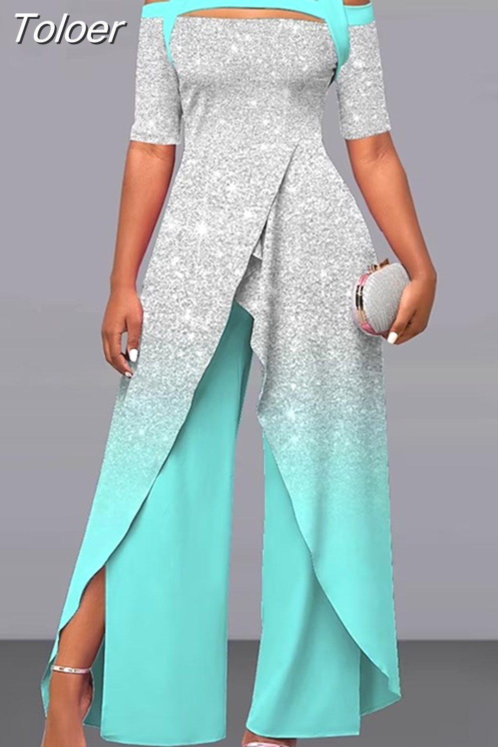 Toloer Women Summer Jumpsuit Elegant Short Sleeve Loose Casual One Piece Wide Legs Pants Rompers Streetwear Office Lady3