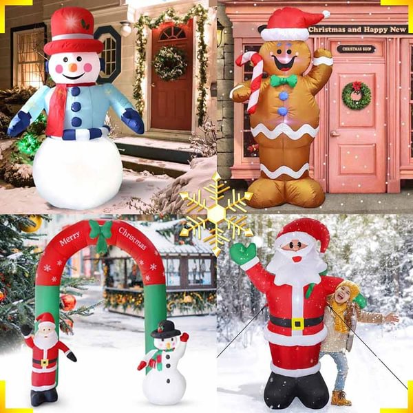 Christmas Outdoor Snowman Santa Claus Gingerbread Man Arch Inflatable Decoration Built-In Led Light for Holiday/christmas/party/yard/garden - Shop Trendy Women's Fashion | TeeYours