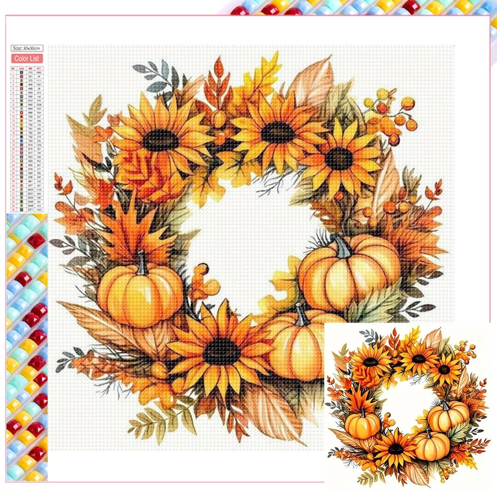 Full Square Diamond Painting - Wreath(Canvas|35*35cm)