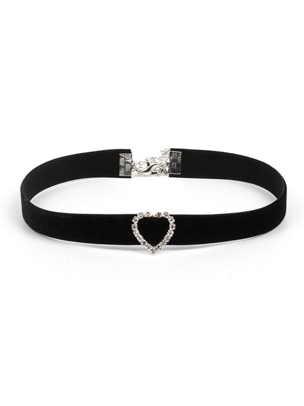 Shiny Velvet Rhinestone Choker