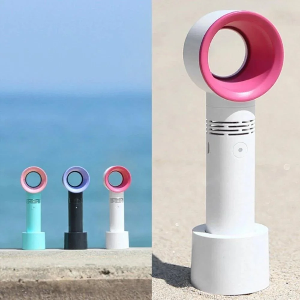Rechargeable Portable Bladeless Fan Handheld Mini Cooler、、sdecorshop