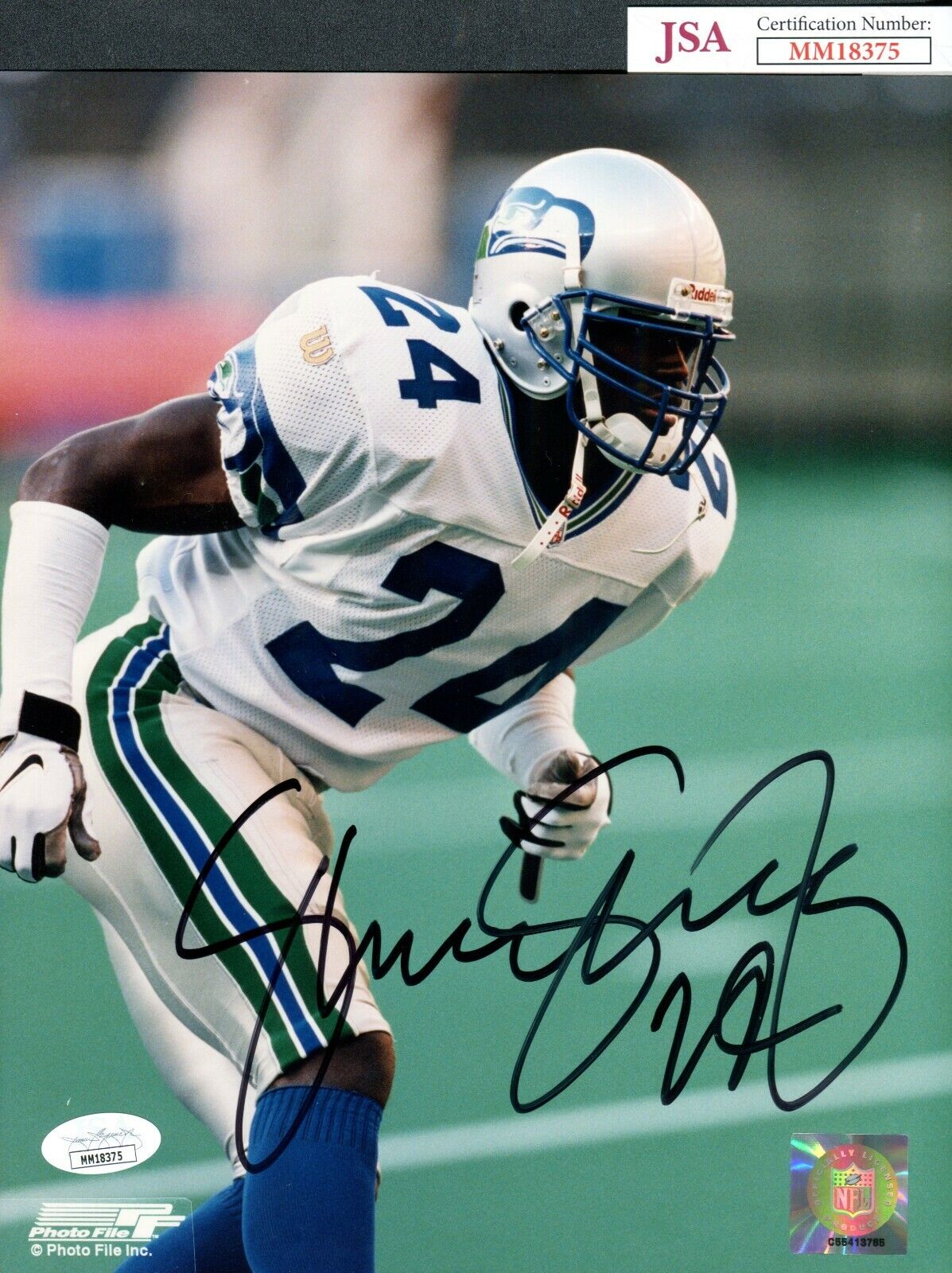 JSA Shawn Springs Autographed Signed AUTO 8x10 Photo Poster painting Seattle Seahawks TRB 582