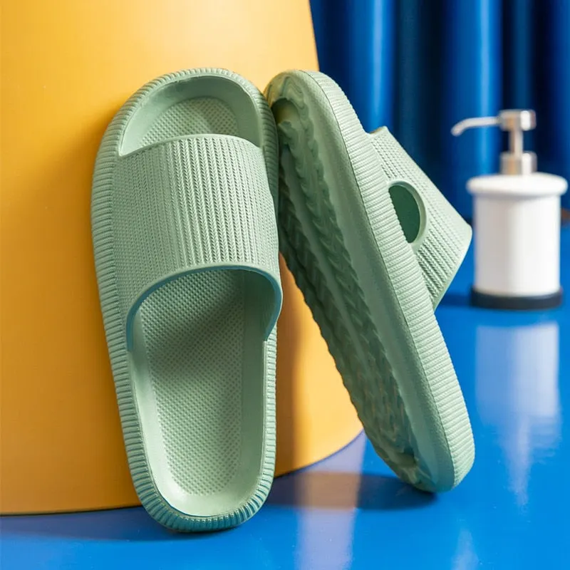 Men Thick Platform Home Slippers Women Fashion Soft Sole EVA Indoor Slides Shoes Woman Sandals 2021 Summer Non-slip Flip Flops