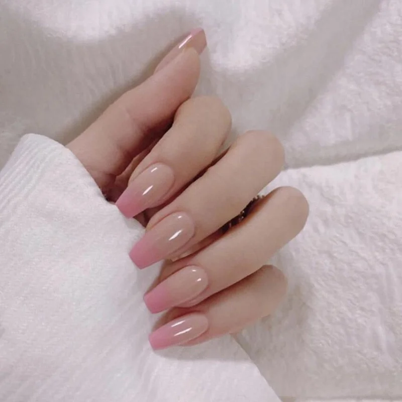 24pcs/set Press on Nail Tips Acrylic 10 Sizes Flower Design Fake Nails Art Full Cover French False Nail Art Tips Artifical Nails-Nail Inspo