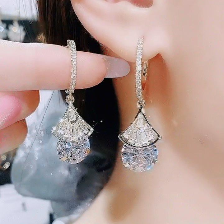 Scalloped Crystal Earrings