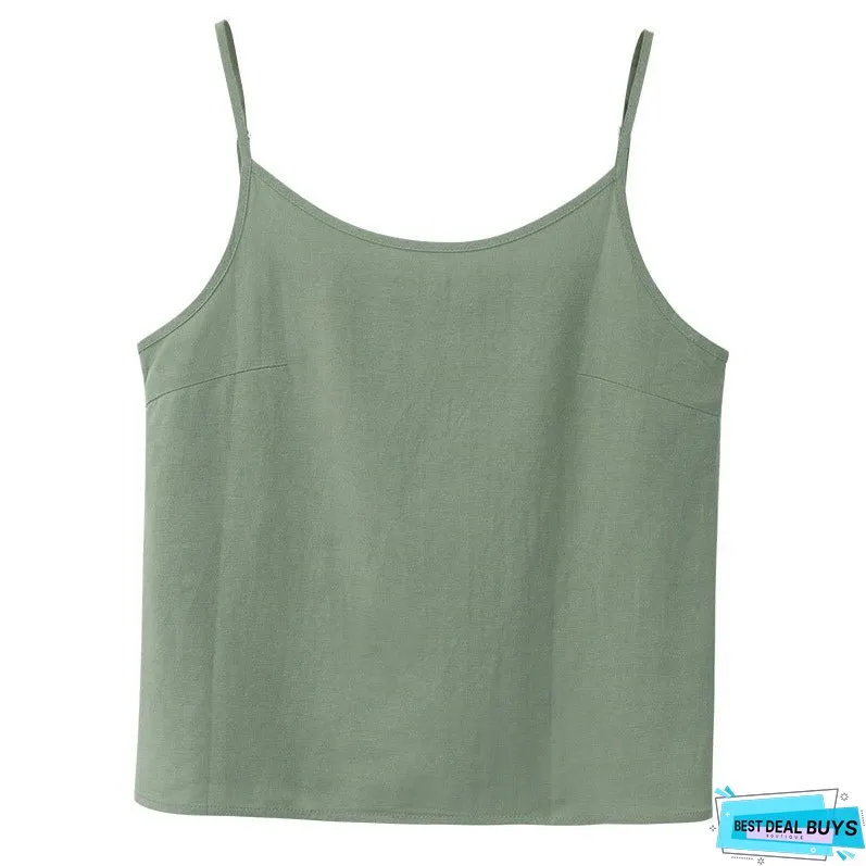 Women's Linen Sleeveless Summer Niche Loose-fitting Inner Tops
