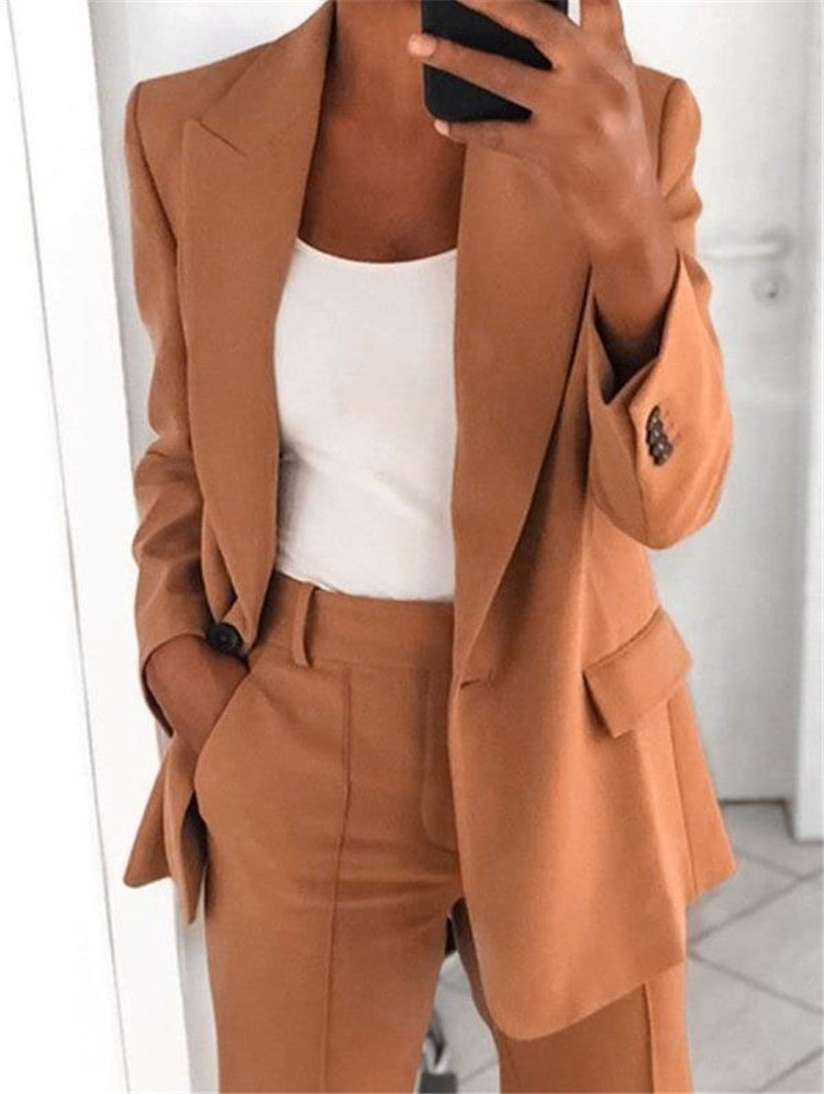 Ladies Blazer Lapel  Blazer Jacket Slim Fit Plus Size Blazer Basic Oversized Blazer