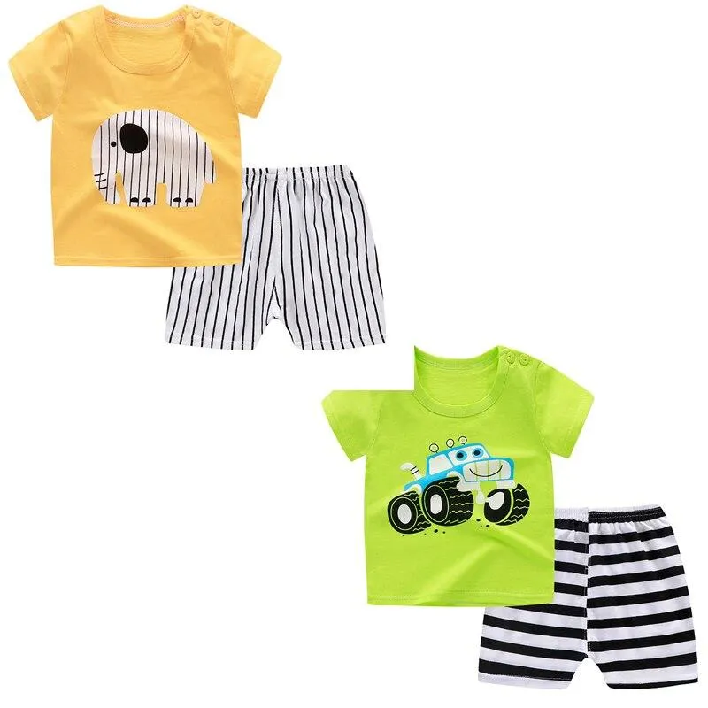 Boys Clothes Cute Summer Suit for Baby Boy T-Shirt + Shorts Cotton Infant Boy Suits Light Thin Children Kids Clothes Short