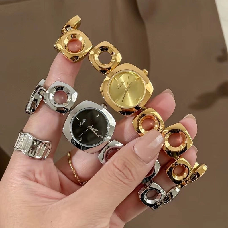 Vintage Style Classic Style Geometric Jewelry Buckle Quartz Watch Women's Watches