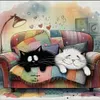 Cat On Sofa-11CT Stamped Cross Stitch 40*40cm tapestrymarket