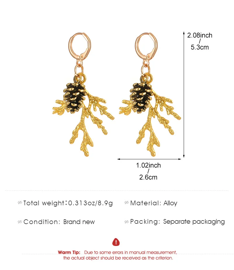 Twig and Pinecone Earrings