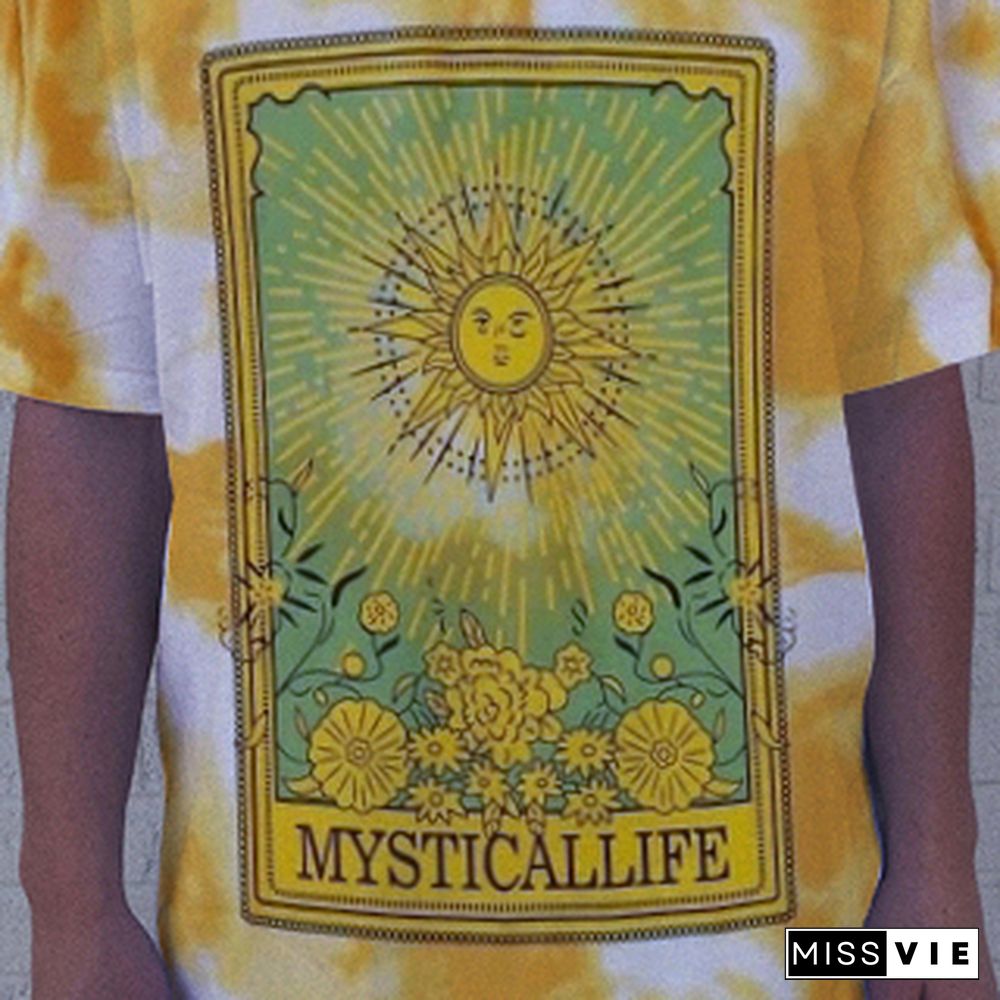 Casual Tie-Dye Printed Short Sleeve T-Shirts