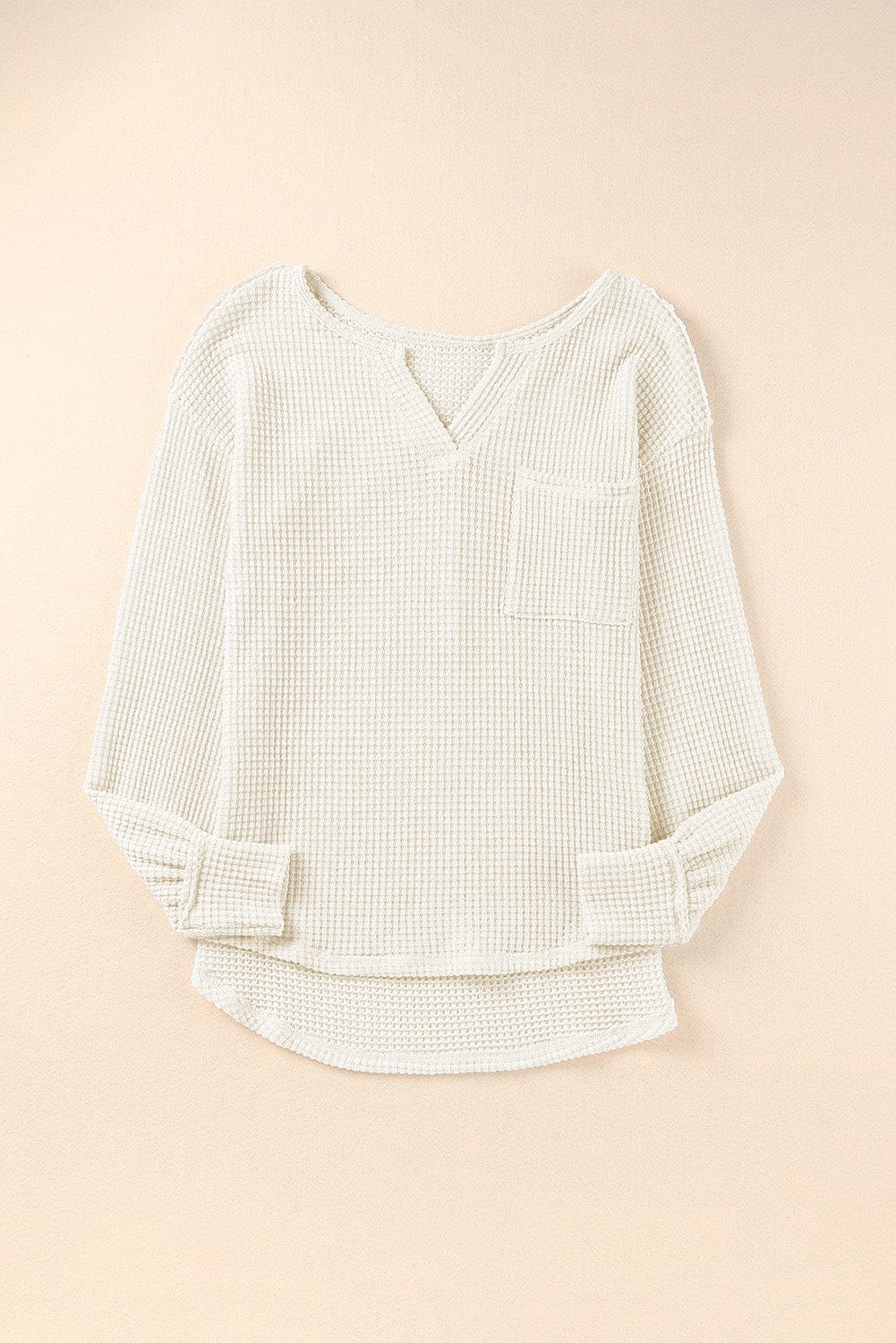 Everyday Waffle Knit Henley Top