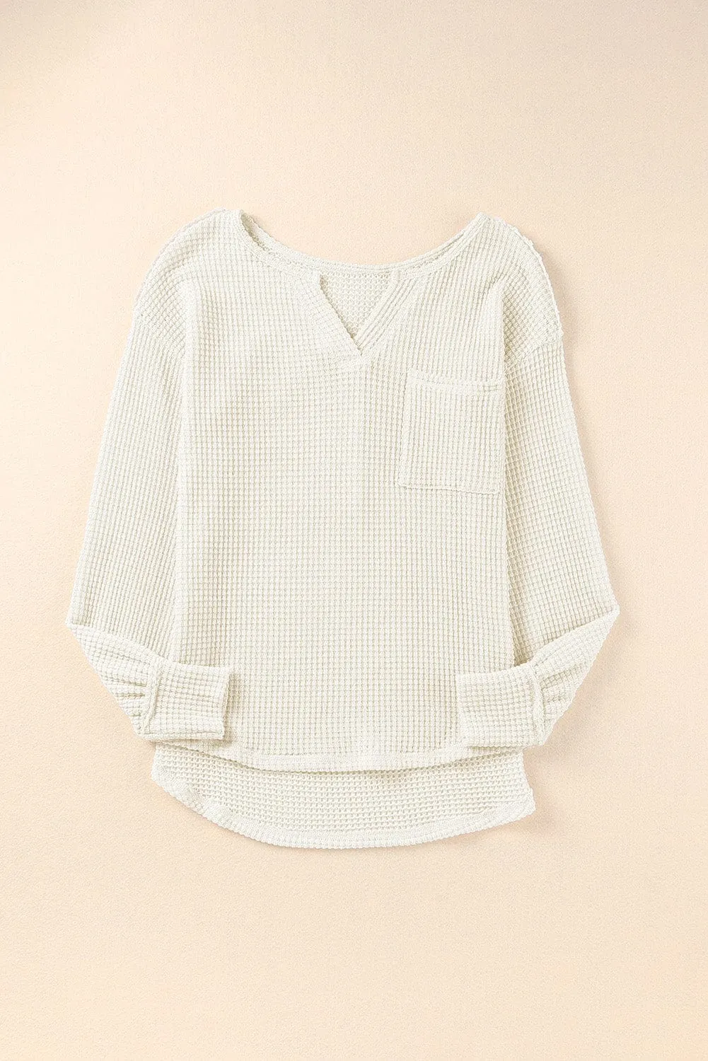 Everyday Waffle Knit Henley Top