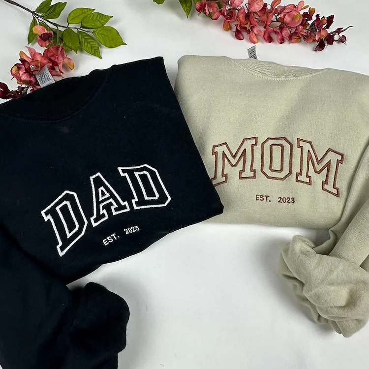 Dad Embroidered Crewneck Sweatshirt  - Father's Day Gift