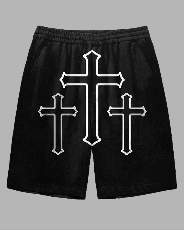 Big Men's Simple Daily Casual NEVER GIVE UP Letter Printed Shorts