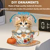 uk.everydayedeals DIY Diamond Painting Acrylic Bobble Head Decoration - Teacup Cats