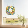 (US Only)Acrylic 2D Flat DIY Easter Egg Wreath Hanging Diamond Art Kits Wall Door Decor