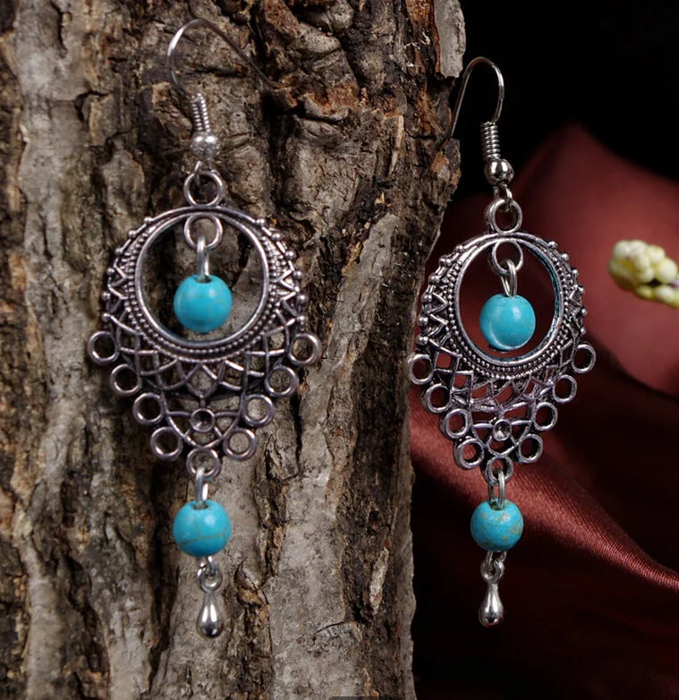 Ethnic Turquoise Earrings