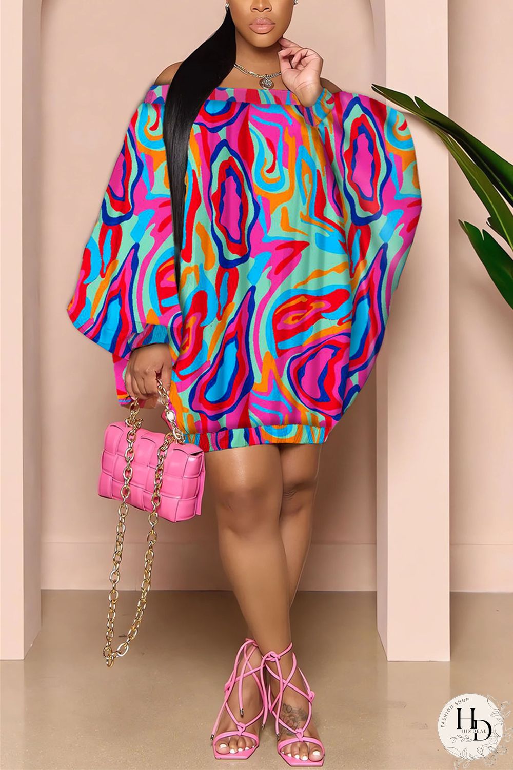 Red Green Casual Sweet Cute Simplicity Not Positioning Printed Basic Printing Off the Shoulder Ball Gown Dresses