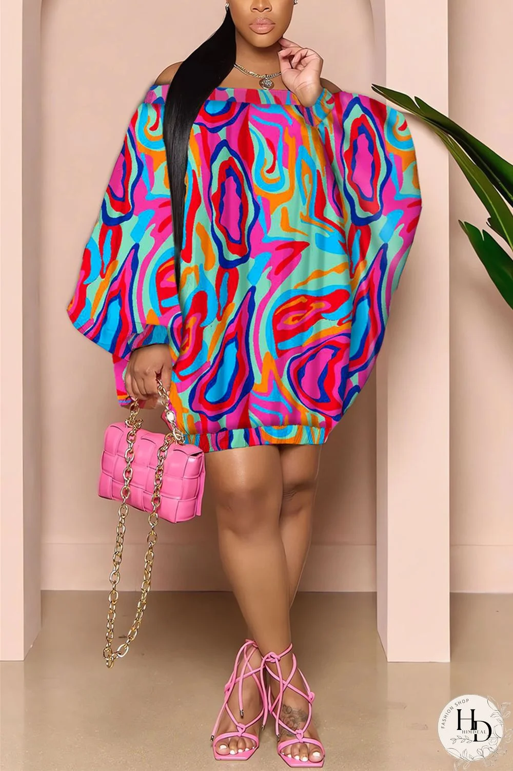 Red Green Casual Sweet Cute Simplicity Not Positioning Printed Basic Printing Off the Shoulder Ball Gown Dresses