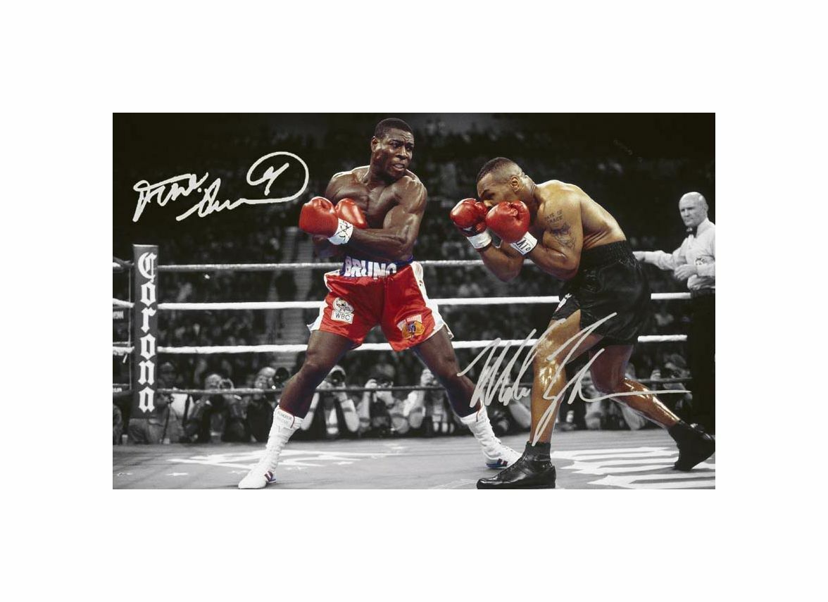 FRANK BRUNO & MIKE TYSON AUTOGRAPH SIGNED Photo Poster painting POSTER