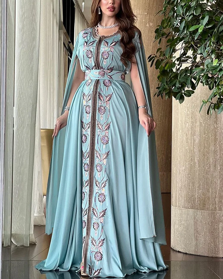 Elegant embroidered embellished kaftan