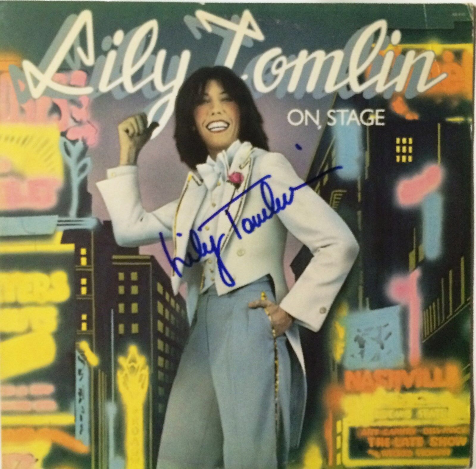 Lily Tomlin REAL hand SIGNED Lily Tomlin on Stage Album Record EXACT PROOF