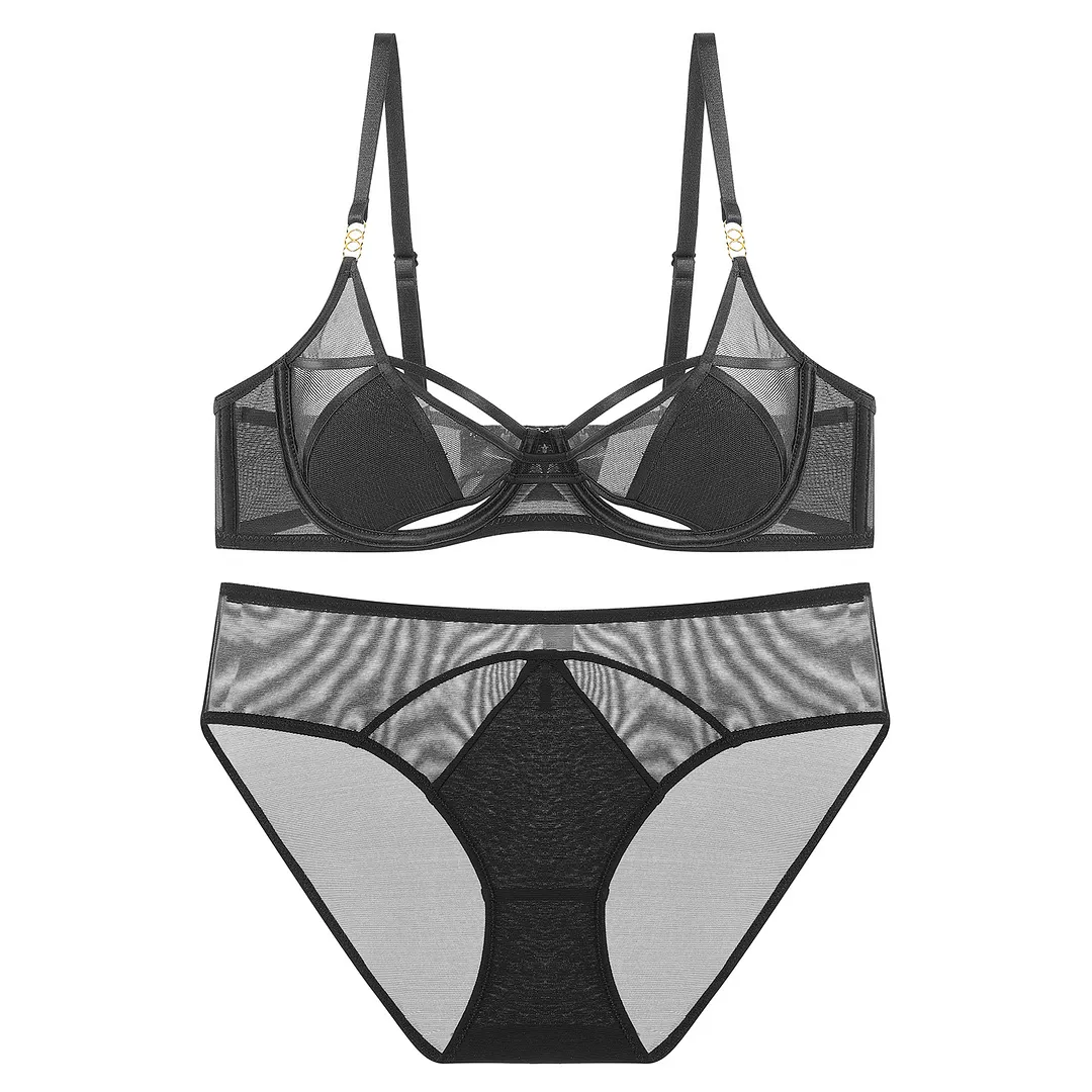 Churchf French Pure Sexy Underwear Underwear Set Of Women's Small Breasts Together To Show A Large On-Thunder To Prevent The Thin Breathable Bra