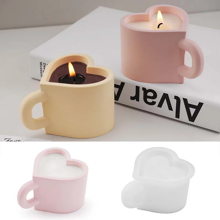 Heart Shape Candle Cup Silicone Mold CrazyMold