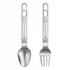 Portable Folding Tableware Hollow Handle Design for Outdoor Travel Camping