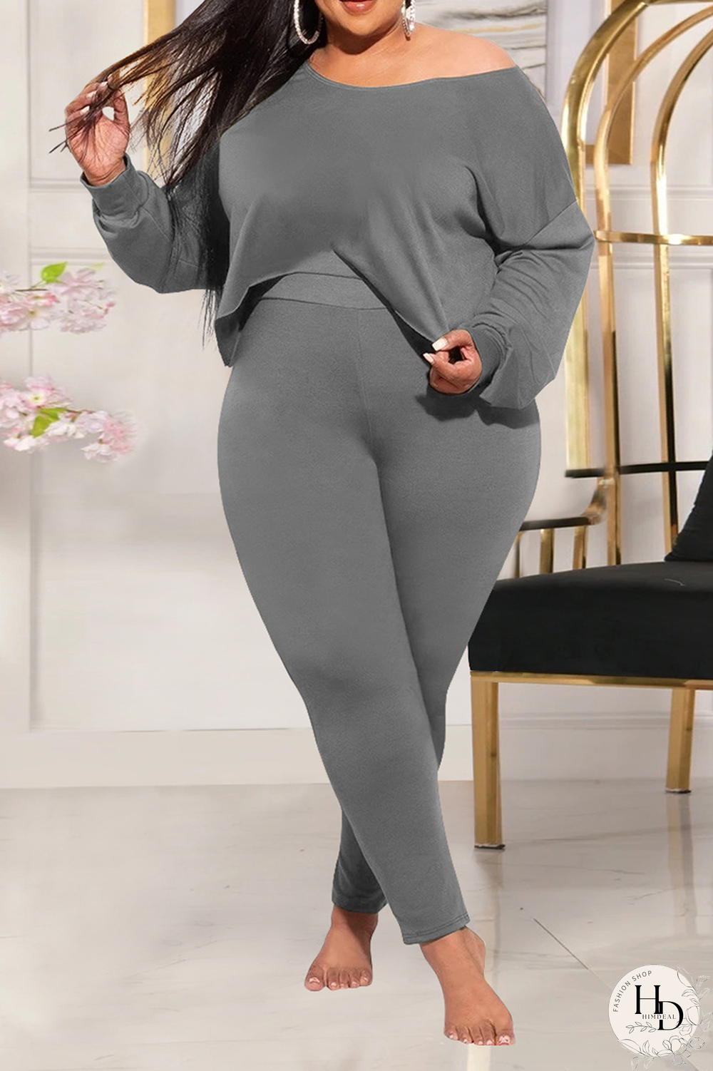 Yellow Casual Solid Split Joint O Neck Plus Size Two Pieces