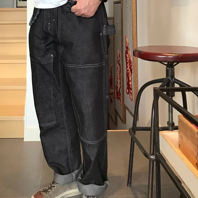 14oz 3/1 Rht Yarn Dyed Black 6 Pocket Double Front Work Pants