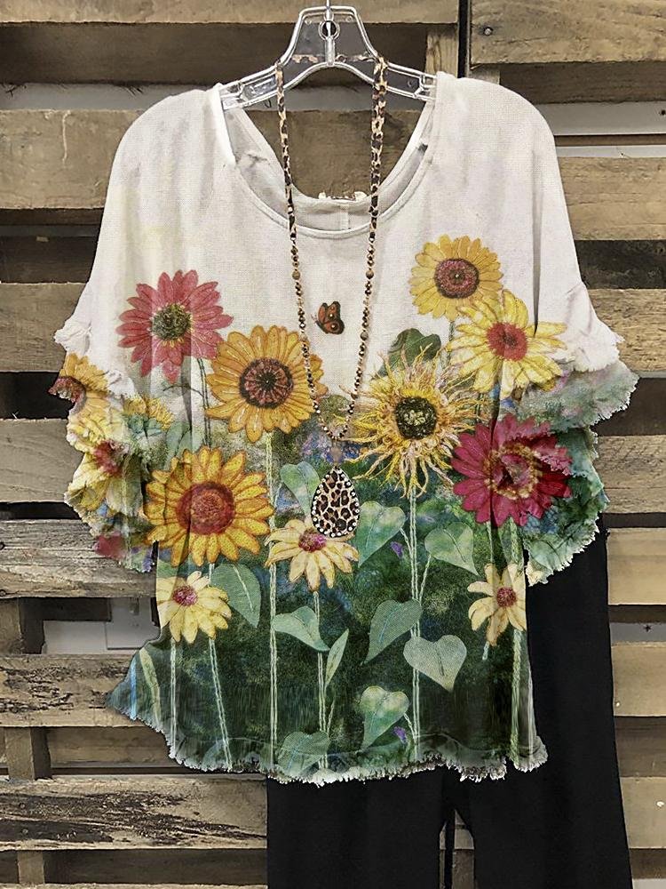 Printed Casual Style Loose Top