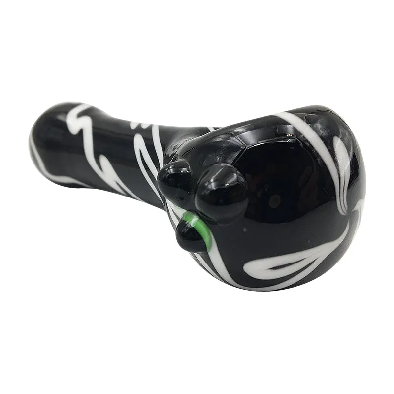 Black Skull Head Bowl Glass Hand Pipe