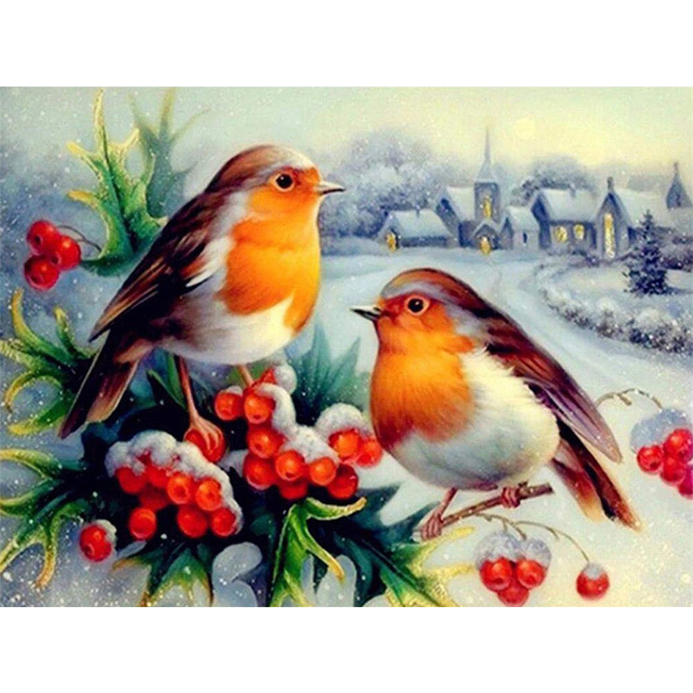 

Red Fruit Bird - 11CT Counted Cross Stitch - 50*40CM, 501 Original