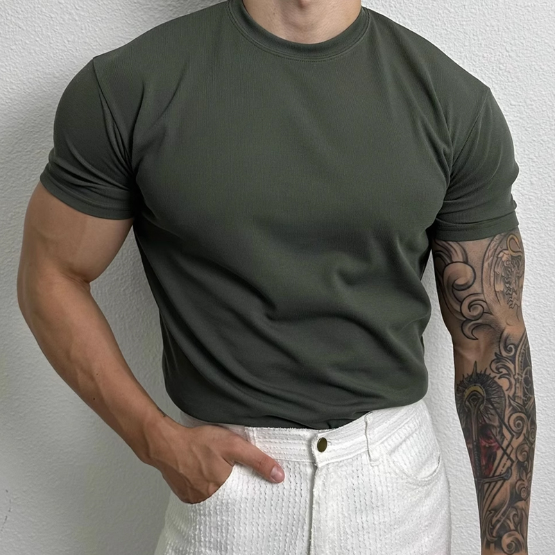 Men's Simple Slim Stretch Short-Sleeved T-Shirt