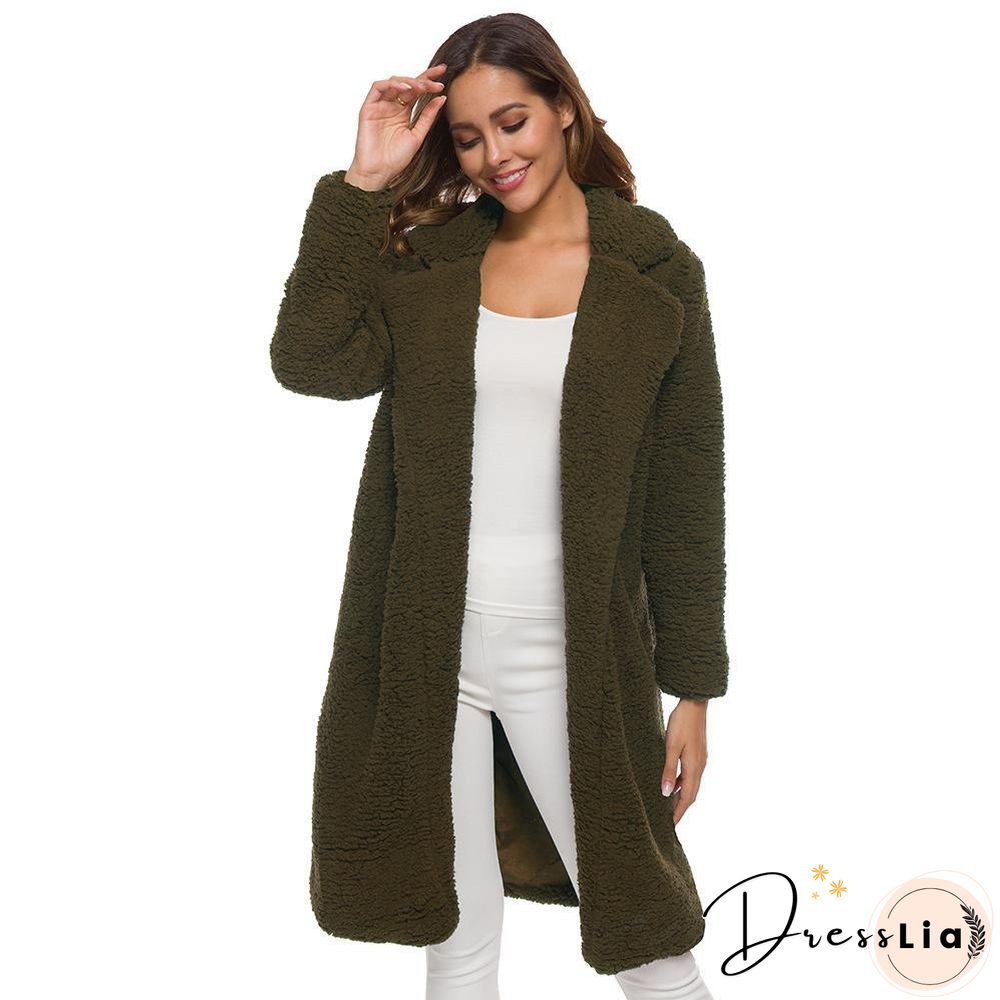 Soft Faux Lambelwool Loose Long Coat
