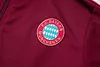 Joyfball 2025/2026 Kids Size Bayern Munich Long Zipped Jacket Maroon Retro version Football Jersey 1:1 Thai Quality 