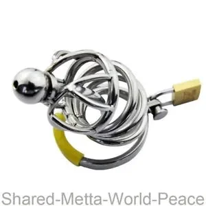 pornhint Pornhint Stainless Steel Male Chastity Cage Device Men Standard Metal Lock Belt Restraint