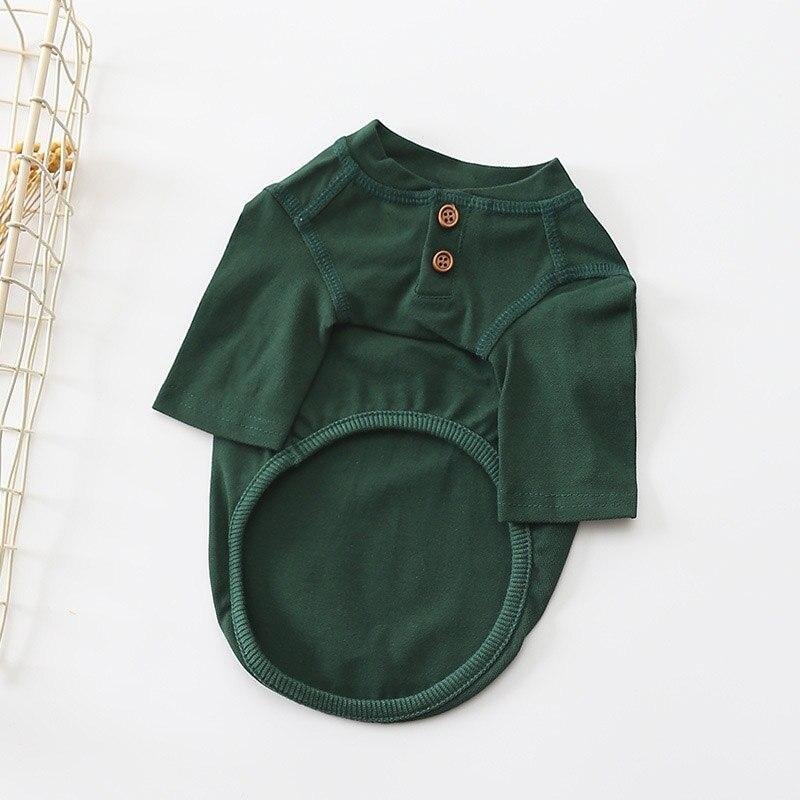 Two Button Plain Cotton Spring Small Dog Shirt | Thefluffypaws