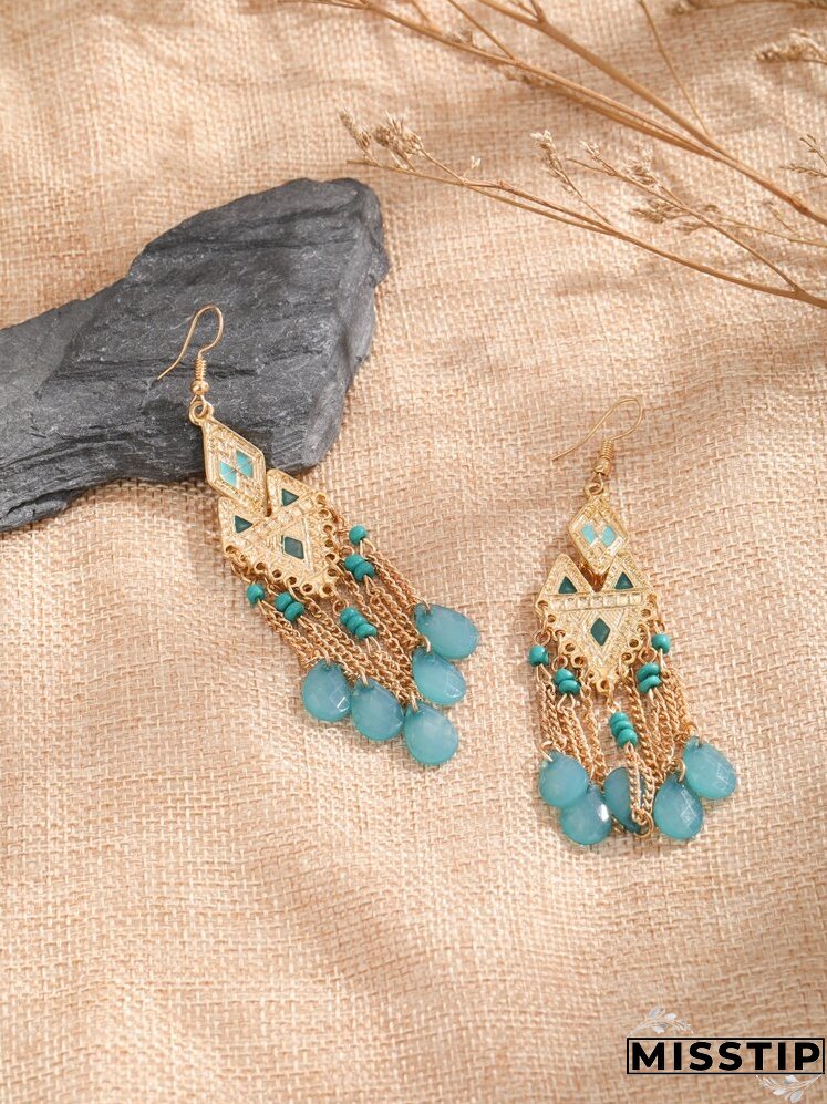 Vintage Geometric Drop Earrings