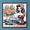 >SALE<5D DIY Partial Special Shaped Drill Diamond Painting Kit Retro Girl 30x30cm