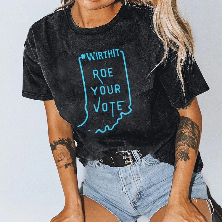Vefave Roe Your Vote Printed Short Sleeve T-Shirt