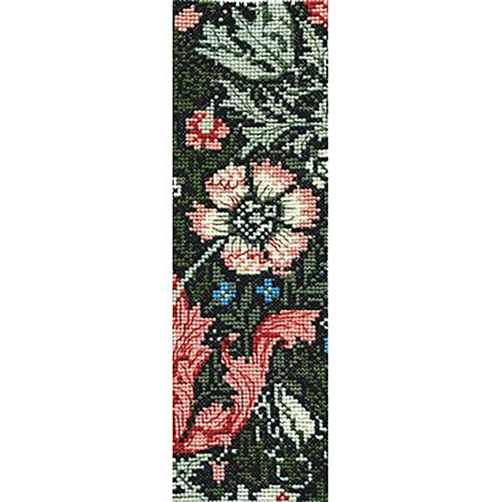 Counted Cross Stitch Flowers Bookmarks 14CT 2-Strand DIY Embroidery Sets