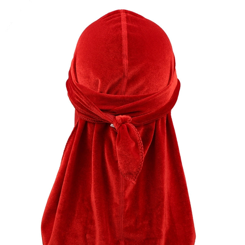 High Quality Supply New Seamless Velvet Long Tail Pirate Hat Long Ribbon Headscarf Hat Durag