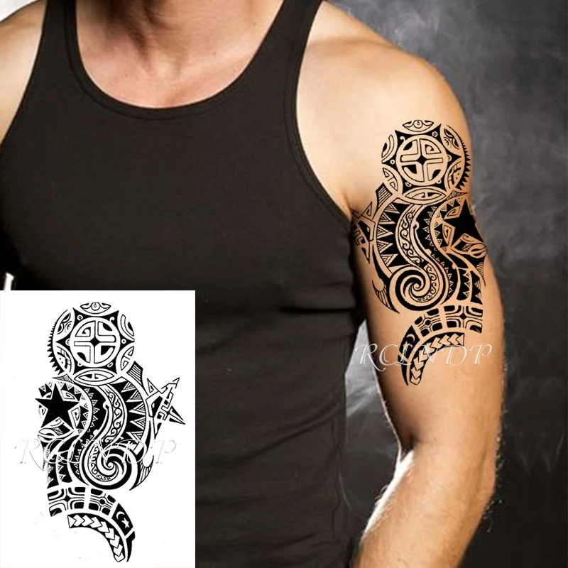 Waterproof Temporary Tattoo Stickers on Body Tribal Totem Fake Tatto Flash Tatoo Back Leg Arm belly big size for Women Men girl
