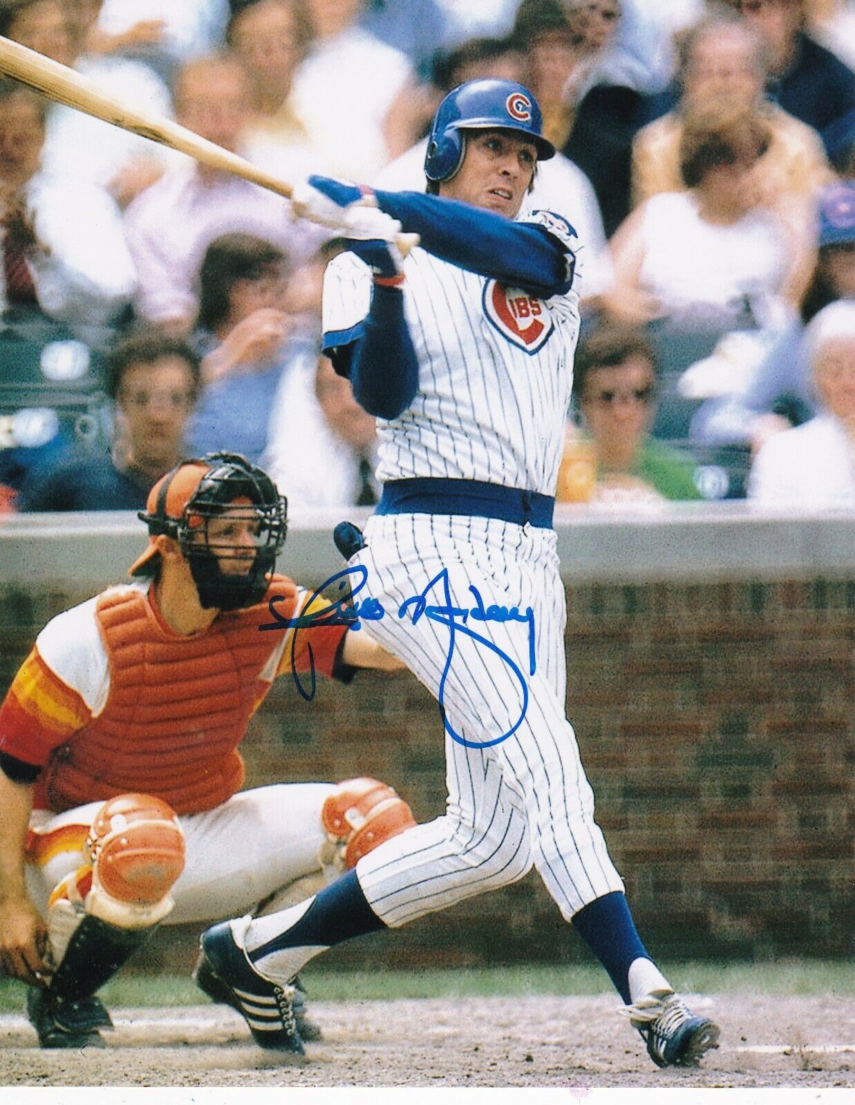 RICK MONDAY CHICAGO CUBS ACTION SIGNED 8x10